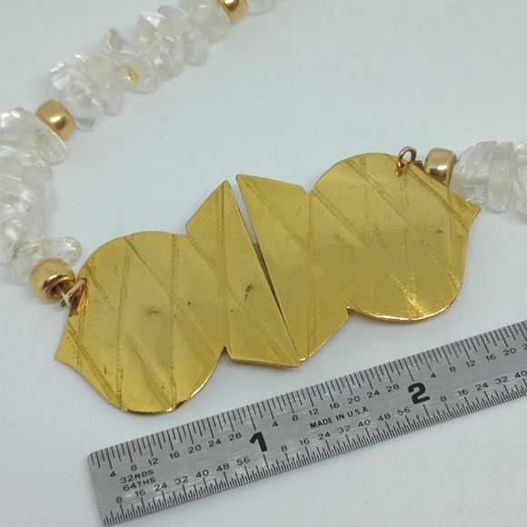 * vintage 1978 Carlton Ridge signed Sutton Hoo stone buckle front necklace - Picture 2 of 7